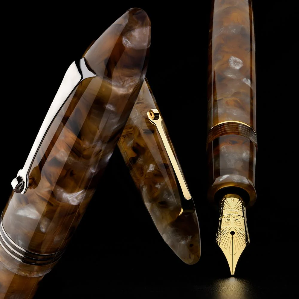 Leonardo Fountain Pen - Furore Redesigned - Acqua Ambrata (14K Gold) - Image 2