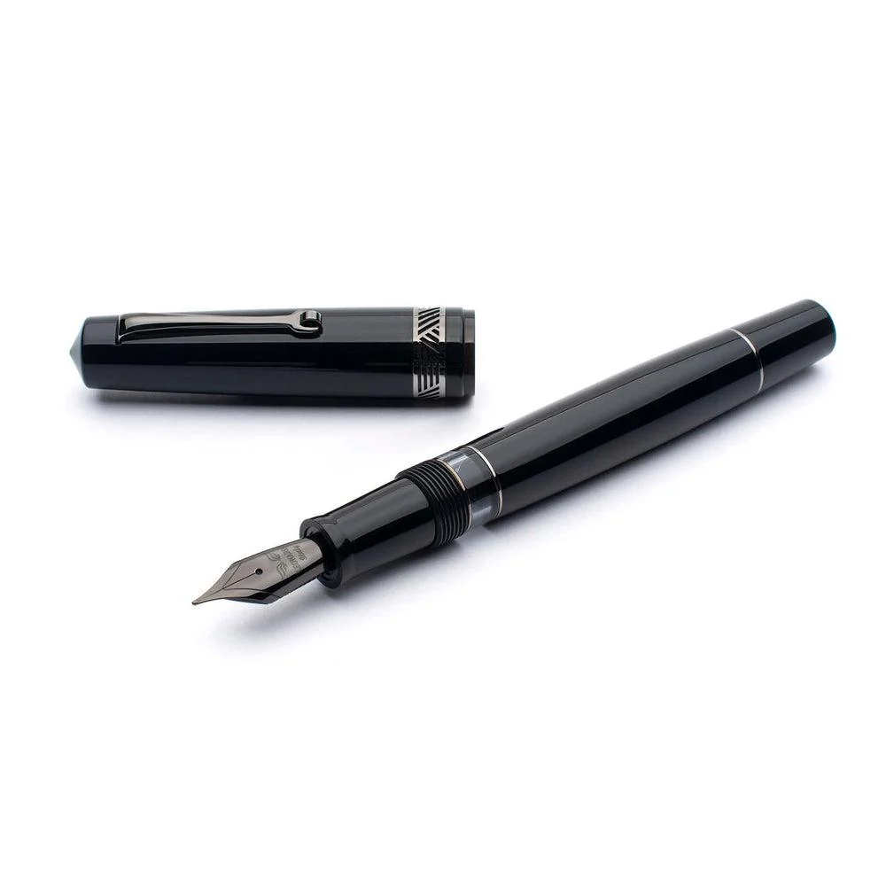 Leonardo Fountain Pen - Momento Magico (Stainless Steel) - Black Glossy - New Edition (2022) - Image 4