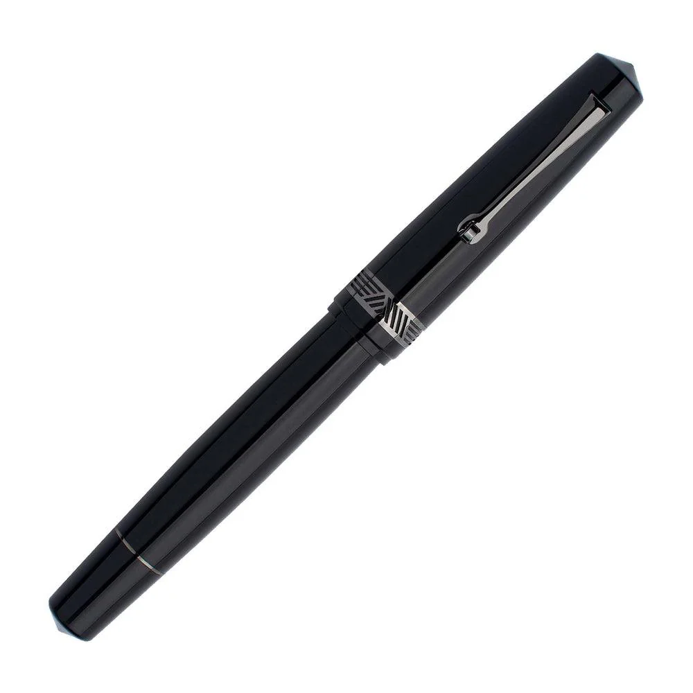 Leonardo Fountain Pen - Momento Magico (Stainless Steel) - Black Glossy - New Edition (2022) - Image 5