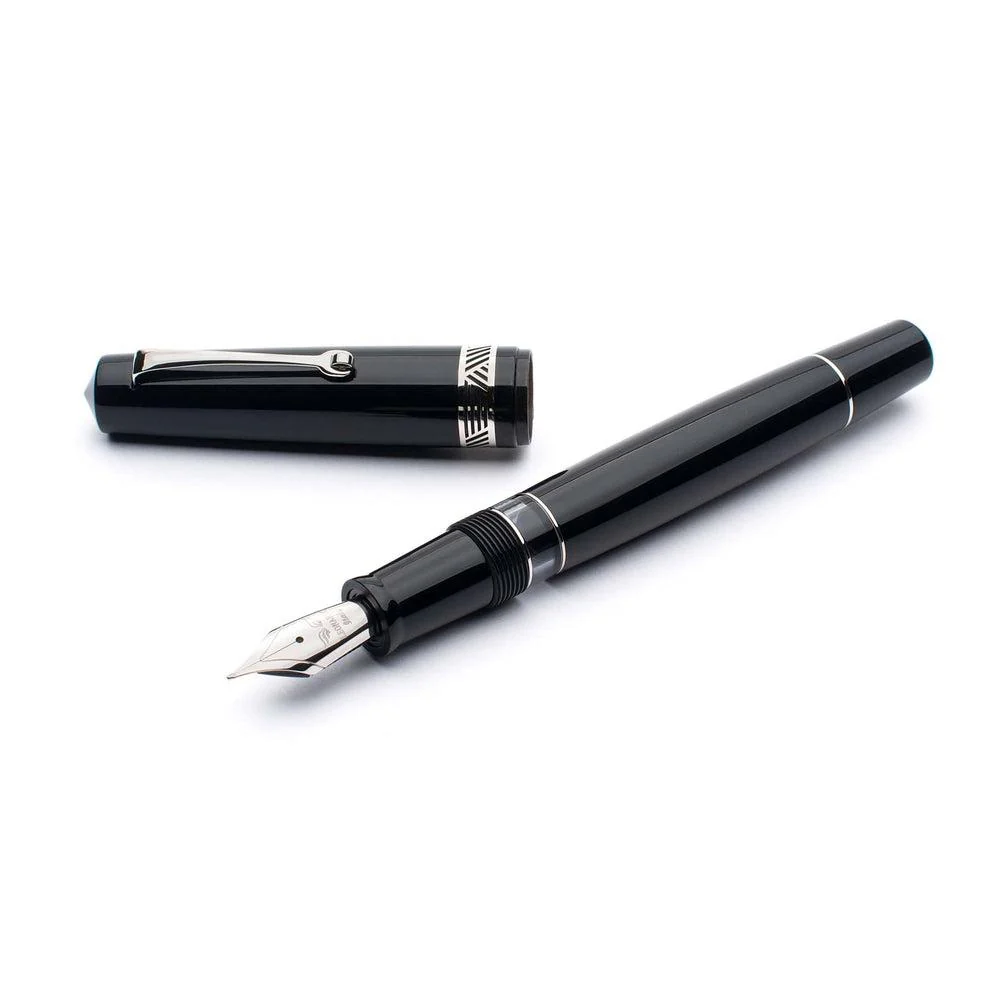 Leonardo Fountain Pen - Momento Magico (Stainless Steel) - Black Glossy - New Edition (2022) - Image 6