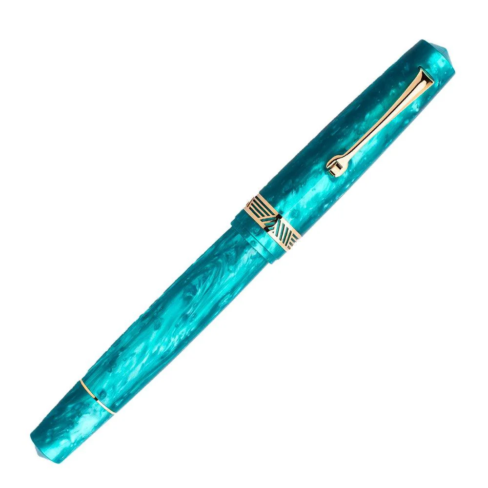 Leonardo Fountain Pen - Momento Magico (Steel) - Emerald Gold (2022) - Image 2