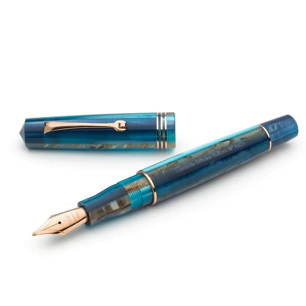 Leonardo Fountain Pen - Momento Zero (14K Gold) - Blue Hawaii - Image 7