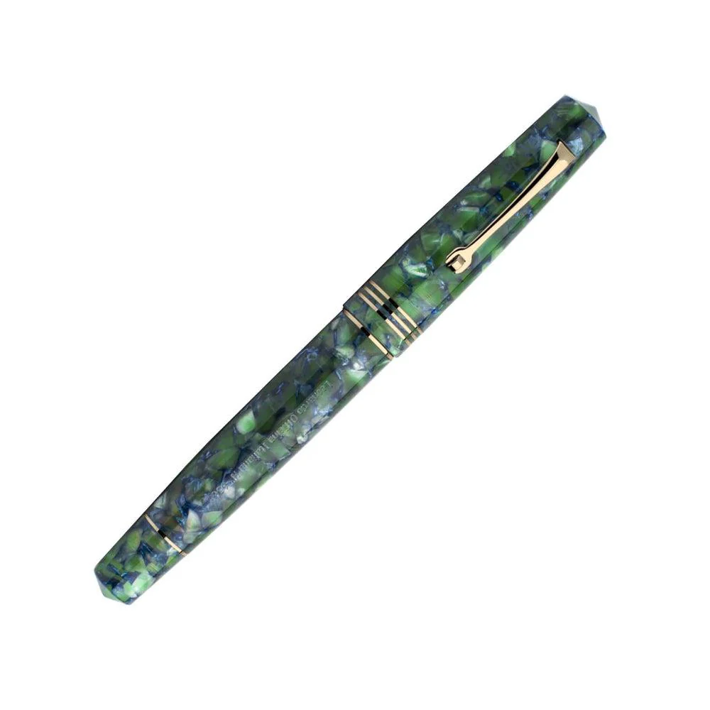 Leonardo Fountain Pen - Momento Zero (14K Gold) - Green / Blue Iride - Image 4