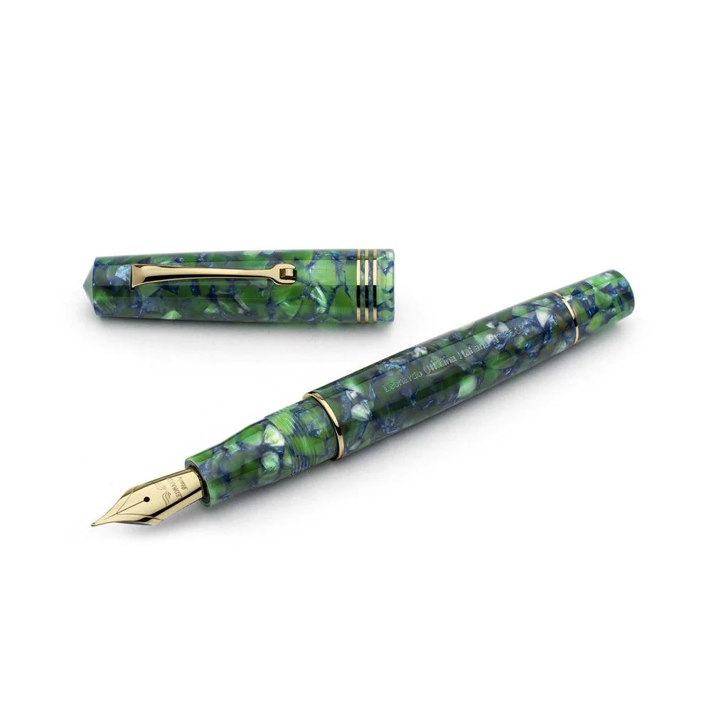 Leonardo Fountain Pen - Momento Zero (14K Gold) - Green / Blue Iride - Image 5