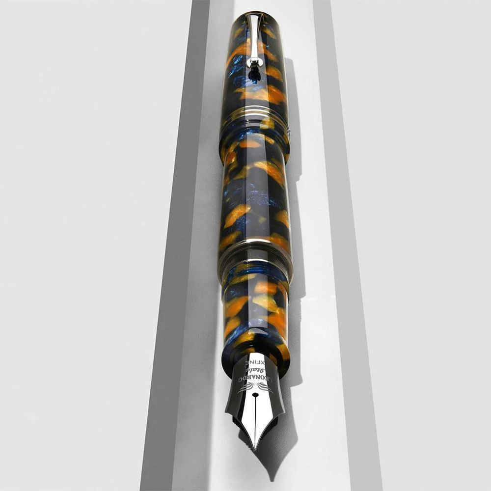 Leonardo Fountain Pen - Momento Zero Grande 2.0 - Crepuscolo Marino (8mm, Stainless Steel) - Image 2