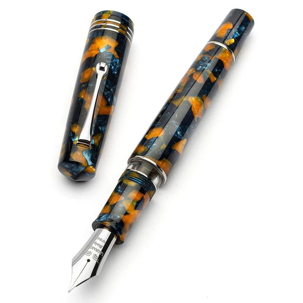 Leonardo Fountain Pen - Momento Zero Grande 2.0 - Crepuscolo Marino (8mm, Stainless Steel) - Image 3