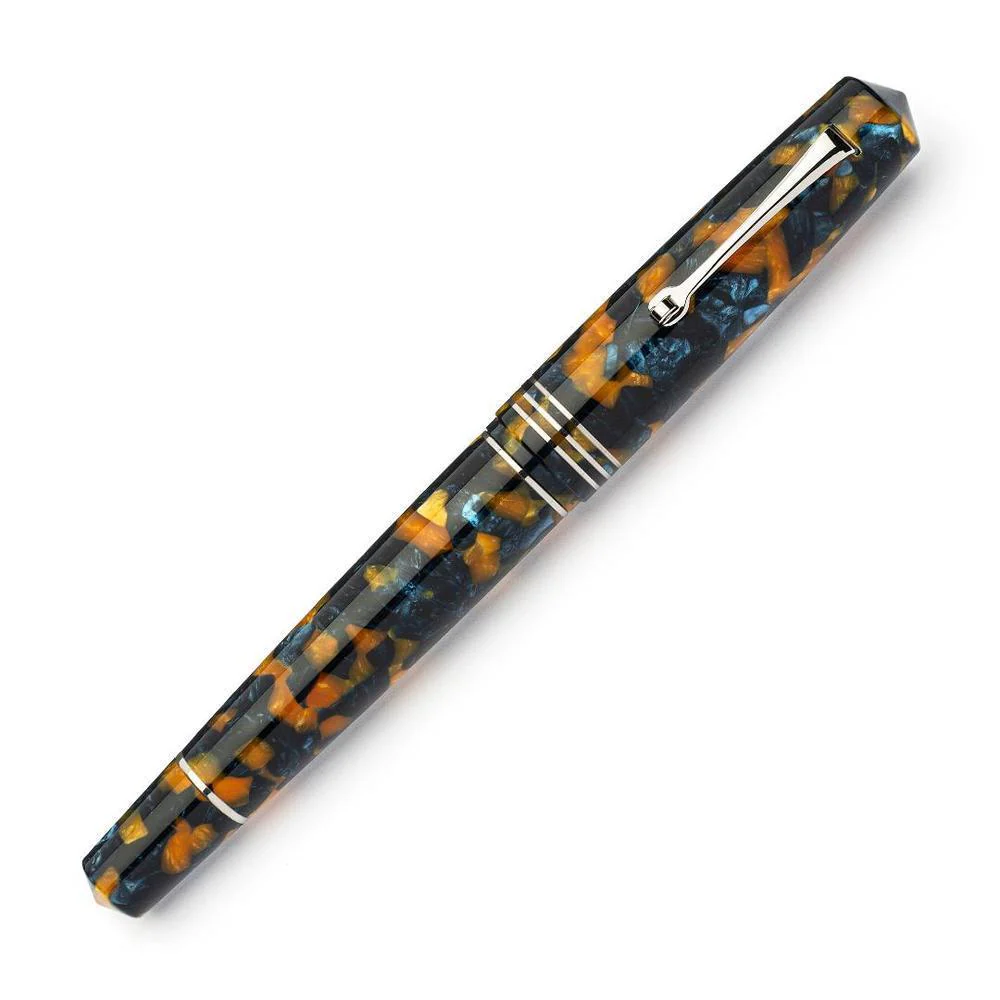 Leonardo Fountain Pen - Momento Zero Grande 2.0 - Crepuscolo Marino (8mm, Stainless Steel) - Image 4