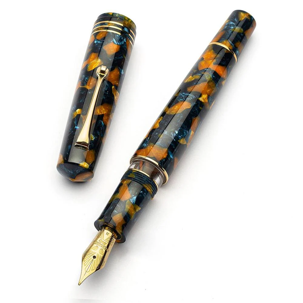 Leonardo Fountain Pen - Momento Zero Grande 2.0 - Crepuscolo Marino (Stainless Steel) - Image 3