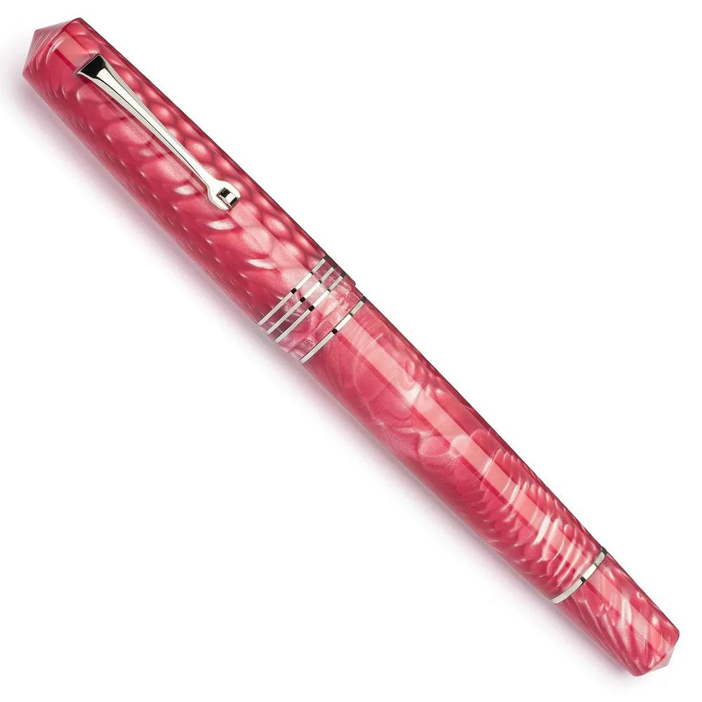 Leonardo Fountain Pen - Momento Zero Grande 2.0 - Dragon Skin Pink (8mm, Stainless Steel) - Special Edition (2025) - Image 2