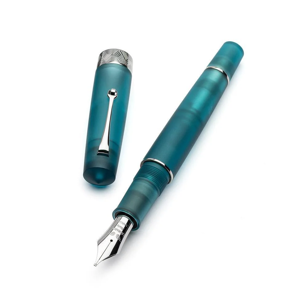 Leonardo Fountain Pen - Momento Zero Grande Pura Frosted - Petrol (8mm, Stainless Steel) - Image 5
