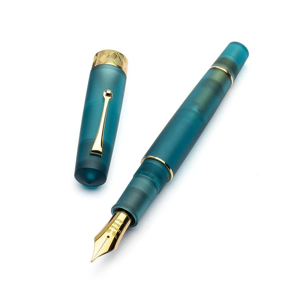 Leonardo Fountain Pen - Momento Zero Grande Pura Frosted - Petrol (8mm, Stainless Steel) - Image 7