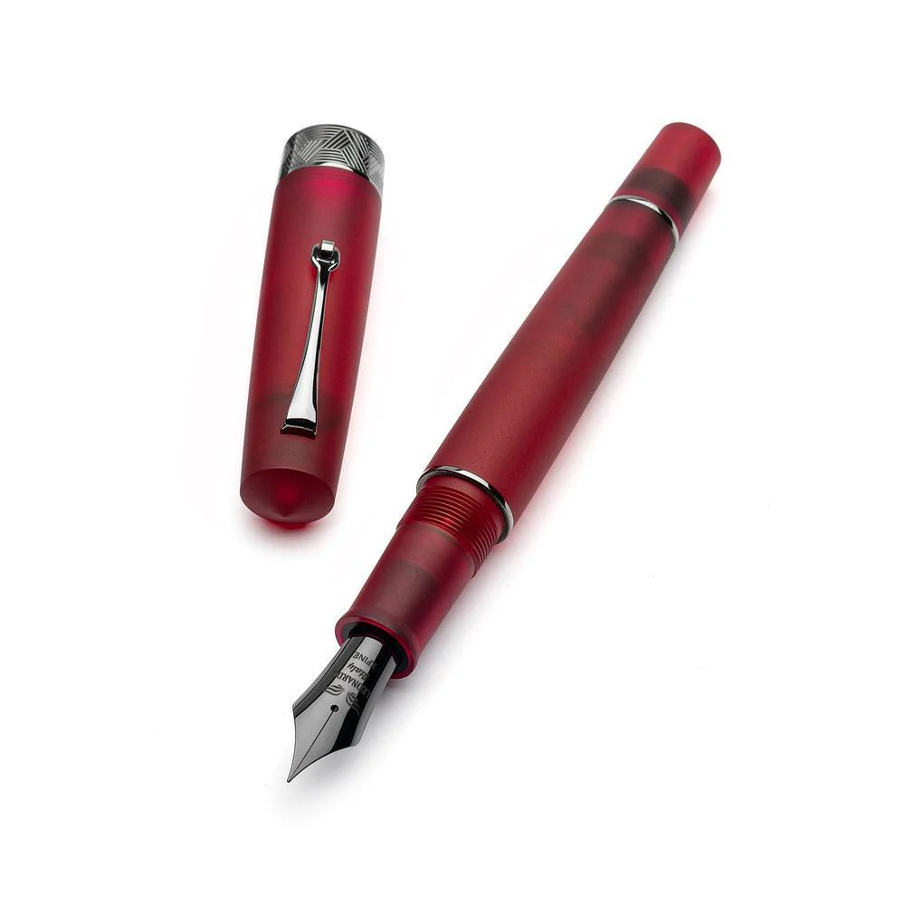 Leonardo Fountain Pen - Momento Zero Grande Pura Frosted - Red (8mm, Stainless Steel) - Image 7