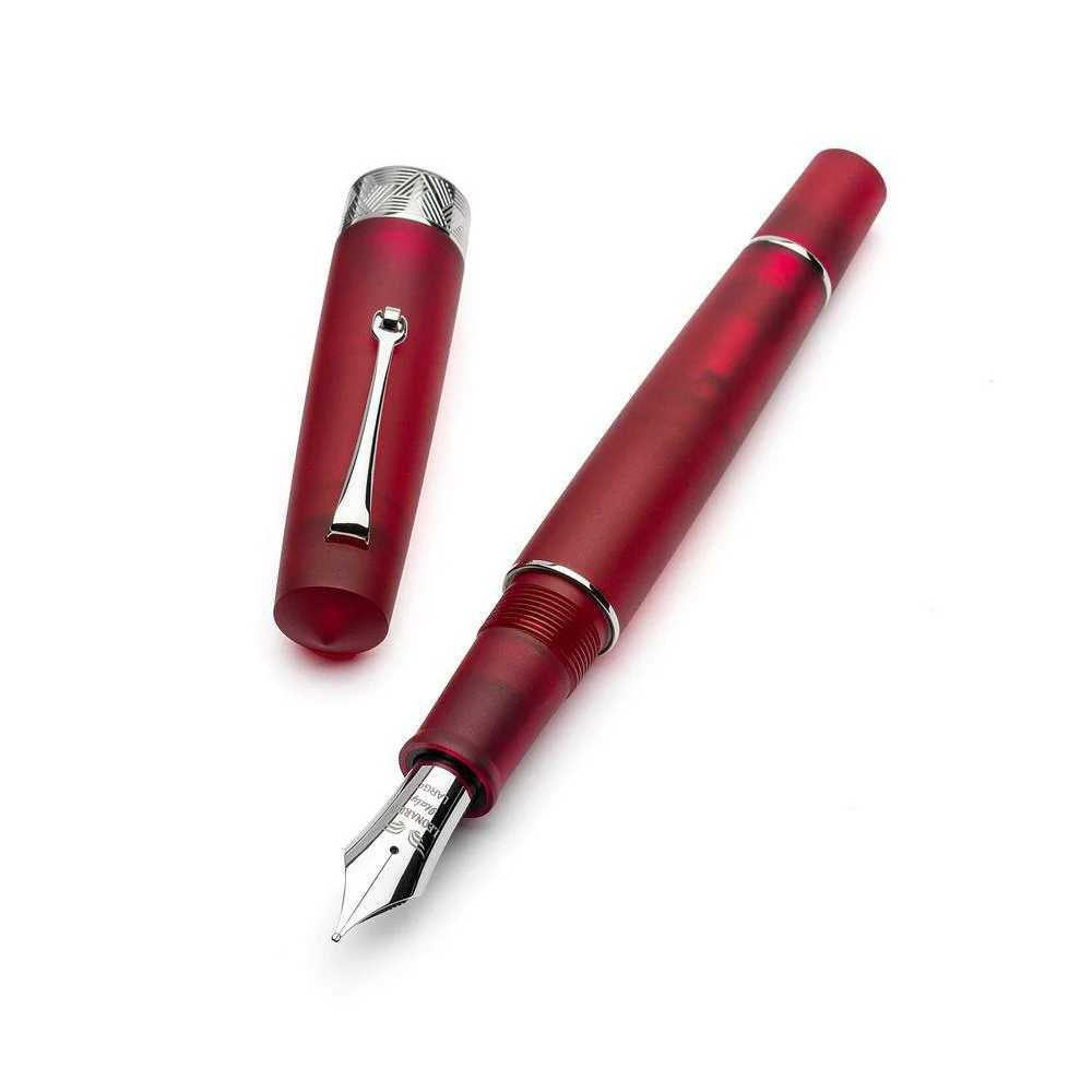 Leonardo Fountain Pen - Momento Zero Grande Pura Frosted - Red (8mm, Stainless Steel) - Image 8