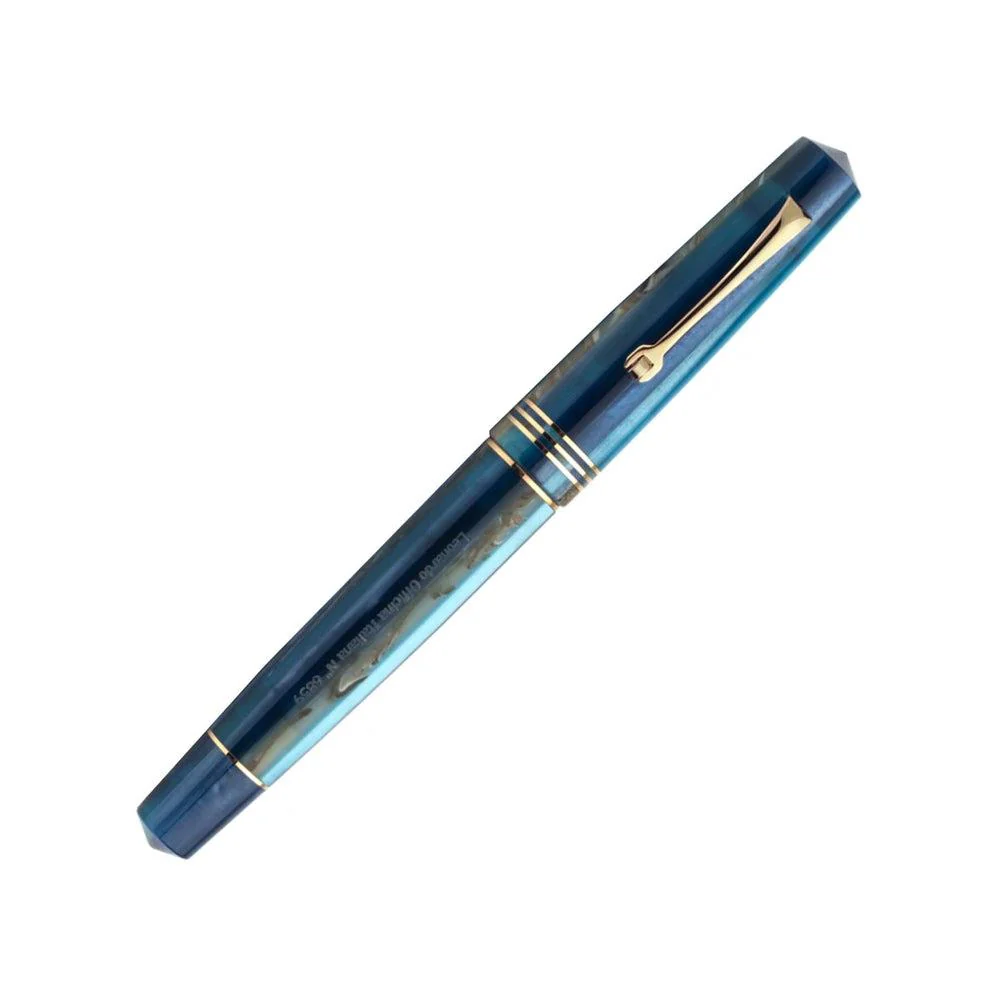 Leonardo Fountain Pen - Momento Zero (Stainless Steel) - Blue Hawaii - Image 3