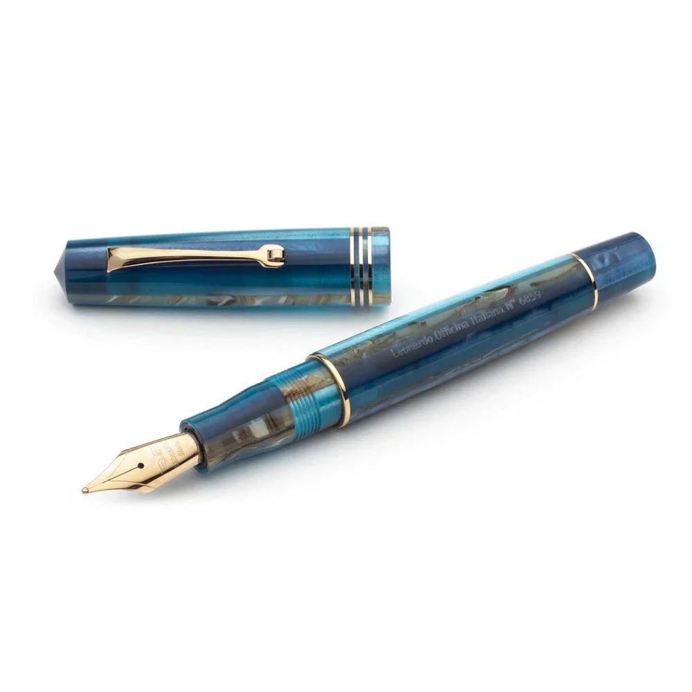 Leonardo Fountain Pen - Momento Zero (Stainless Steel) - Blue Hawaii - Image 4