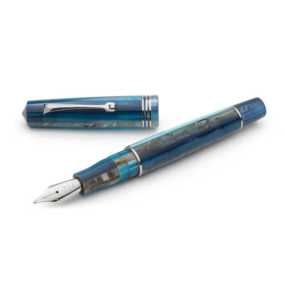 Leonardo Fountain Pen - Momento Zero (Stainless Steel) - Blue Hawaii - Image 6