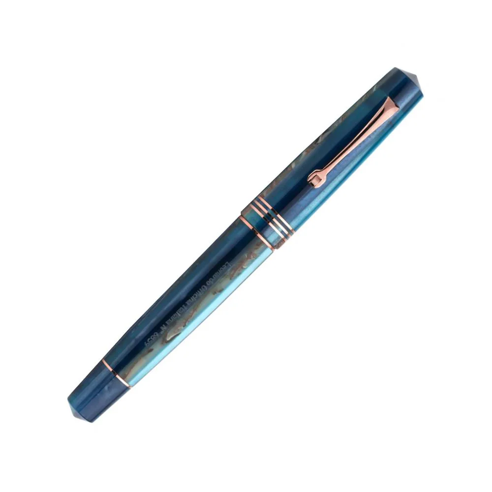 Leonardo Fountain Pen - Momento Zero (Stainless Steel) - Blue Hawaii - Image 7