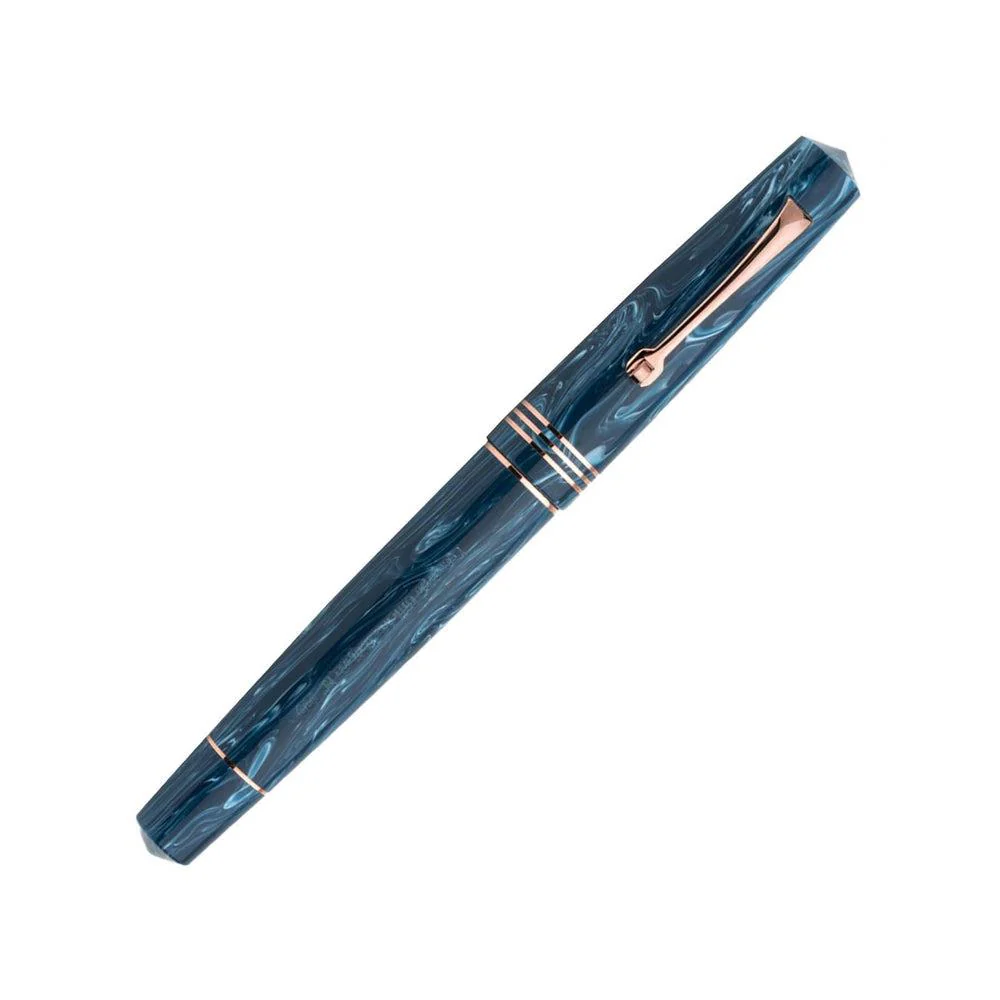 Leonardo Fountain Pen - Momento Zero (Stainless Steel) - Blue Positano - Image 7