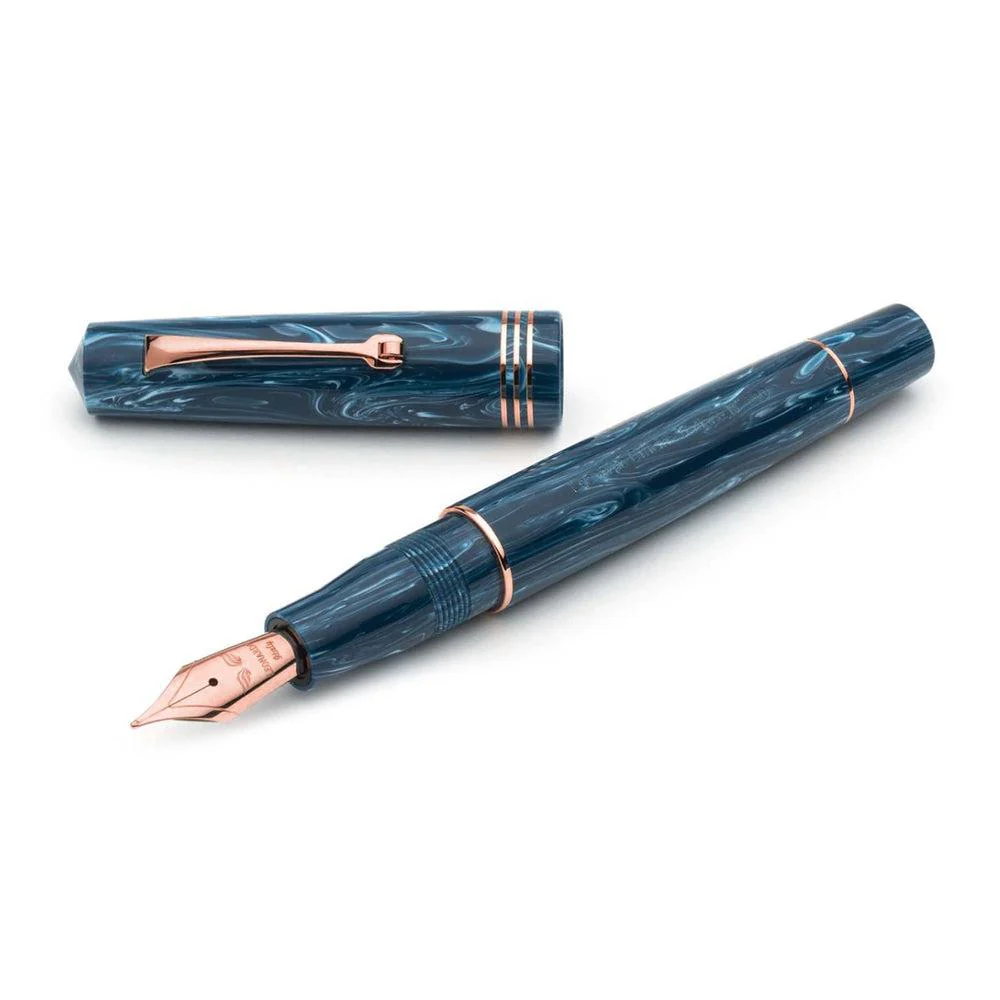 Leonardo Fountain Pen - Momento Zero (Stainless Steel) - Blue Positano - Image 8