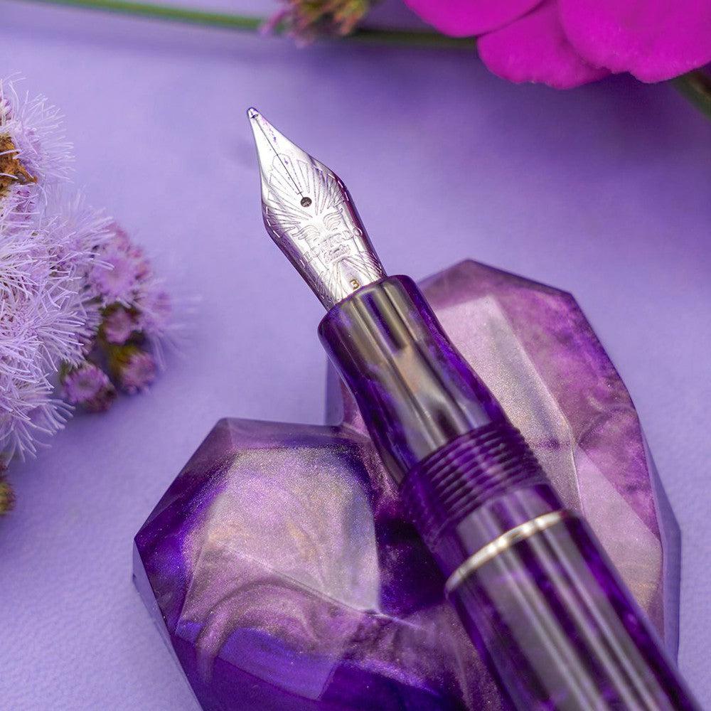 Leonardo × @nibsandflourishes Fioritura Viola (Rhodium Trim) Fountain Pen - Image 4