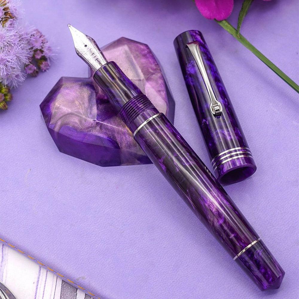 Leonardo × @nibsandflourishes Fioritura Viola (Rhodium Trim) Fountain Pen - Image 5