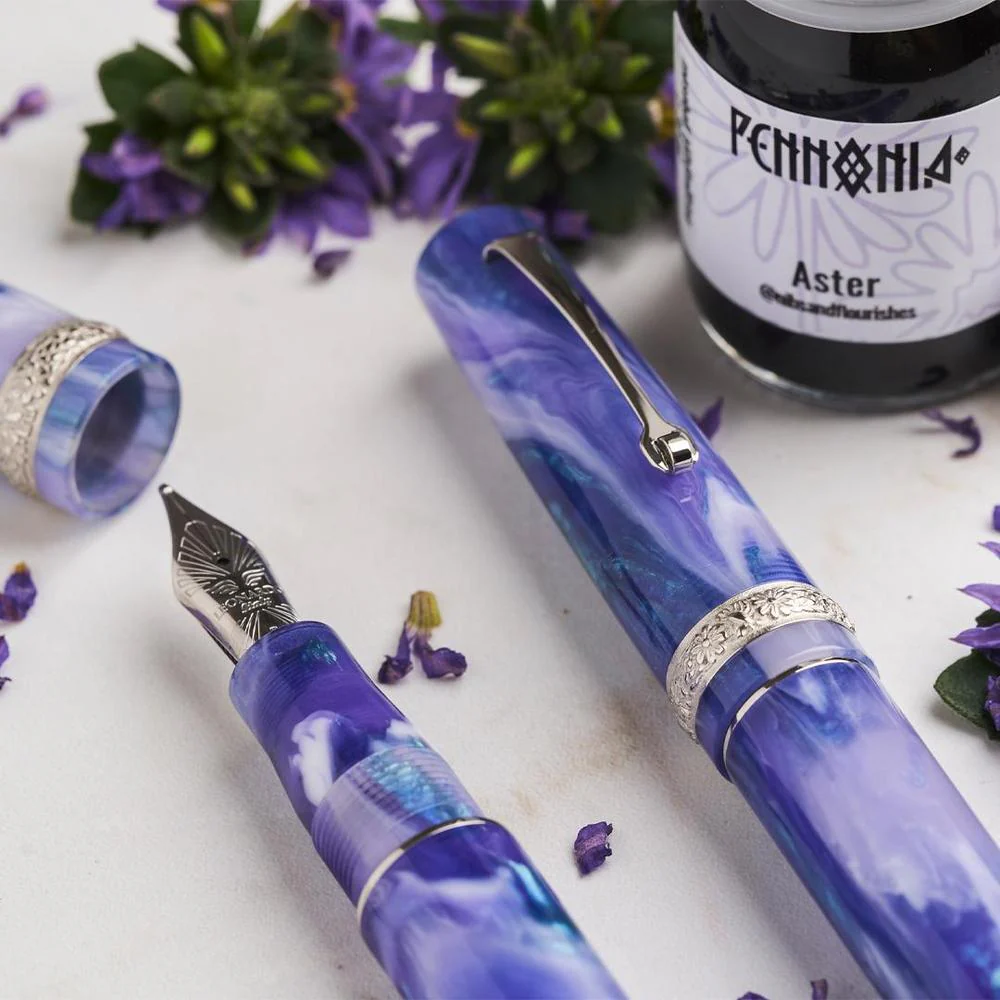 Leonardo × @nibsandflourishes Aster Bouquet Fountain Pen - Image 4