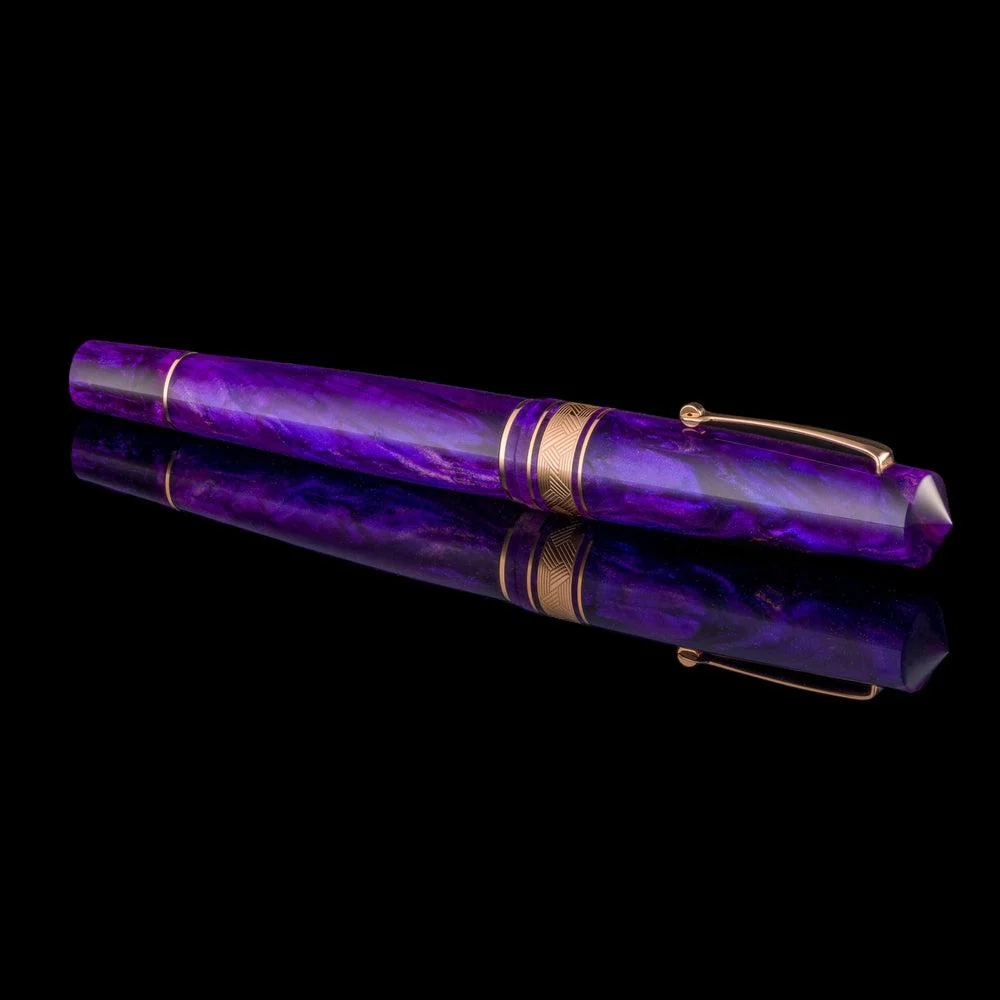 Leonardo × @nibsandflourishes Momento Zero Grande Fioritura Viola Fountain Pen - Image 3