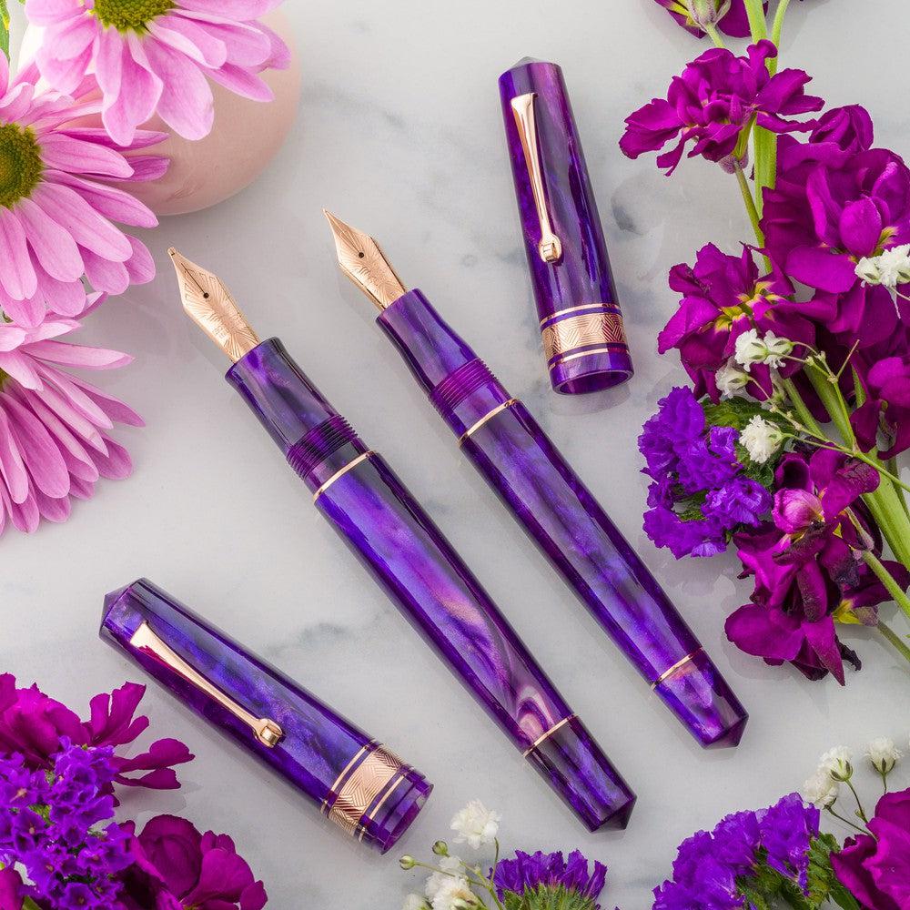 Leonardo × @nibsandflourishes Momento Zero Grande Fioritura Viola Fountain Pen - Image 9