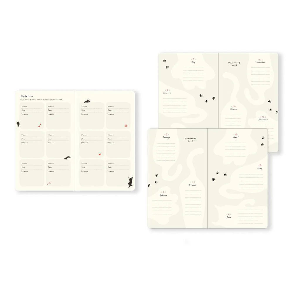 Midori Diary (B6) - Book Style Diary - Cat Gray - Image 4