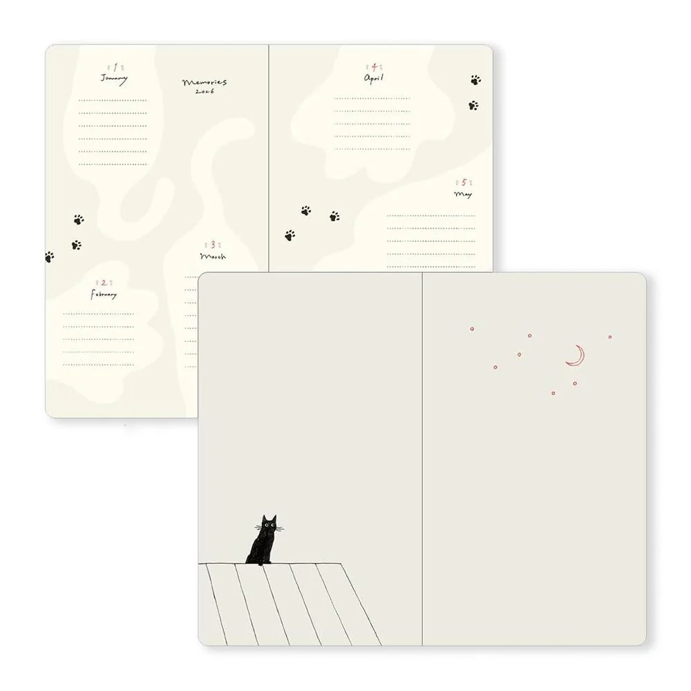 Midori Diary (B6) - Book Style Diary - Cat Navy - Image 5