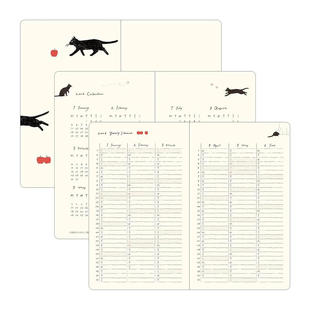 Midori Diary (B6) - Book Style Diary - Cat Navy - Image 7