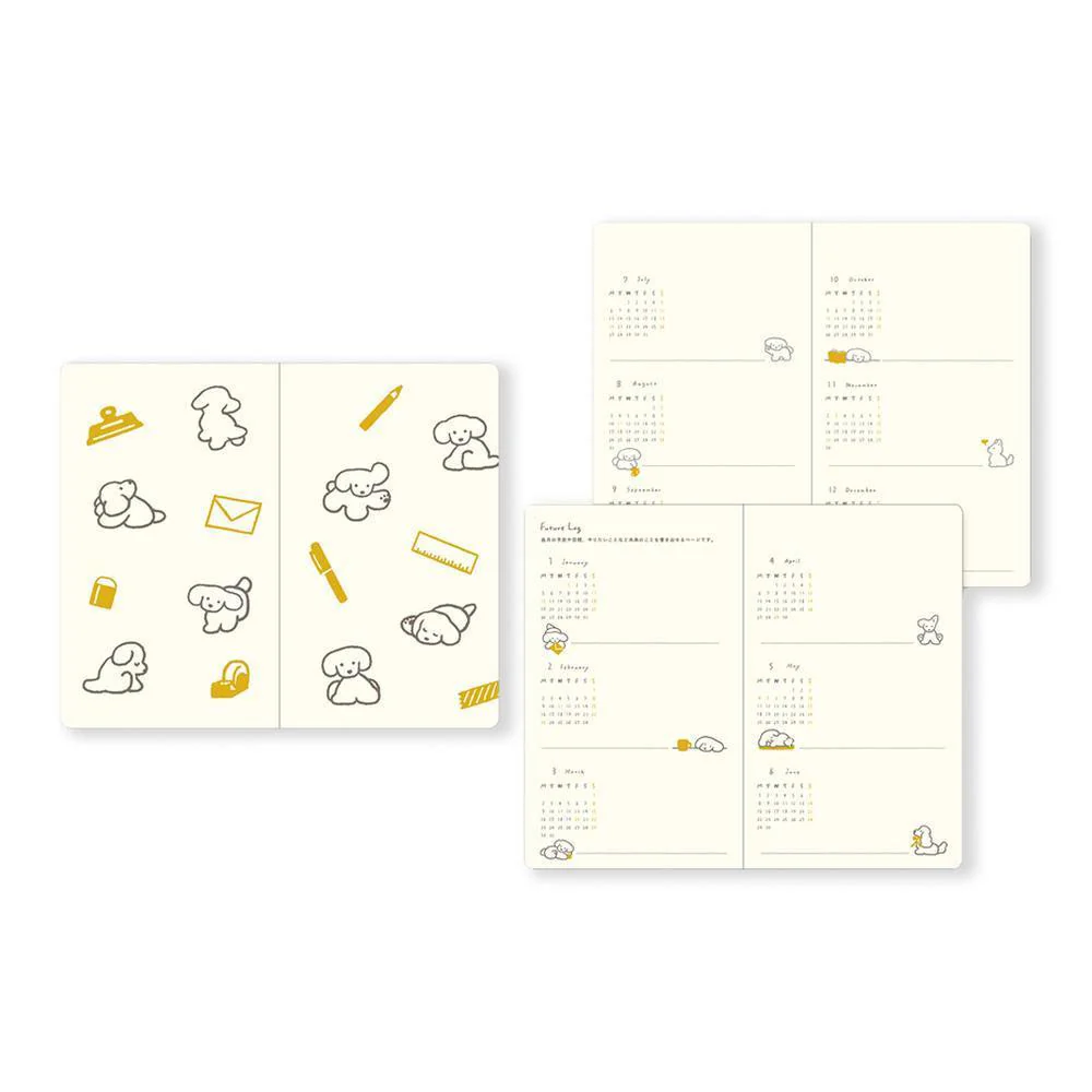 Midori Diary (B6) - Book Style Diary - Dog Yellow - Image 3