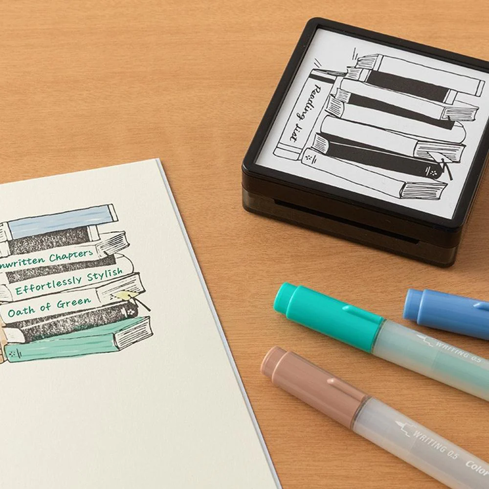 Midori Paintable Stamp - Reading List - Image 2