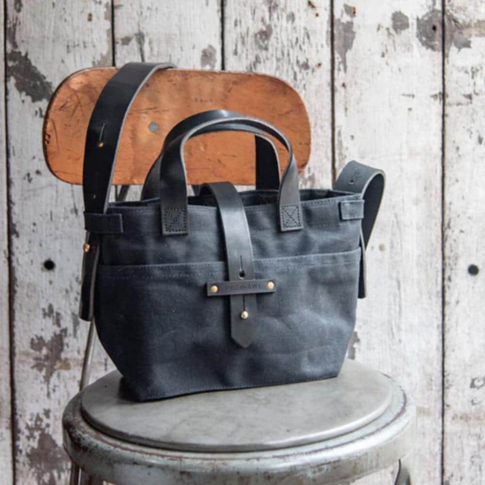 Peg and Awl Tote Bag - Mini Waxed Canvas Tote - Image 6