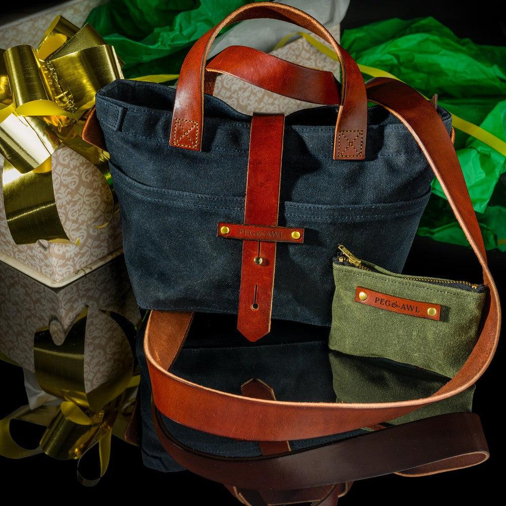 Peg and Awl Tote Bag - Mini Waxed Canvas Tote - Image 7