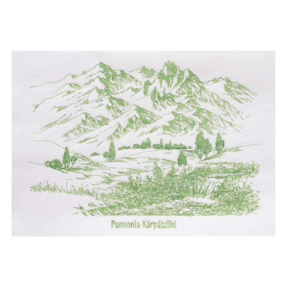 Pennonia Ink Bottle (60ml) - Kárpátzöld Fluorescent - (Carpathian Green) - Image 4