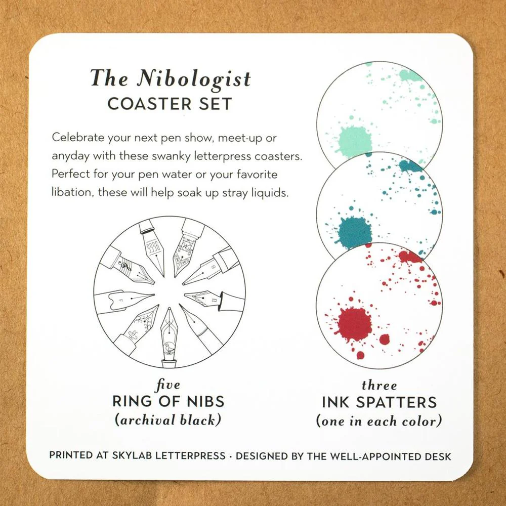 The Well-Appointed Desk Coaster (8-Pack) - The Nibologist Letterpress - Image 2