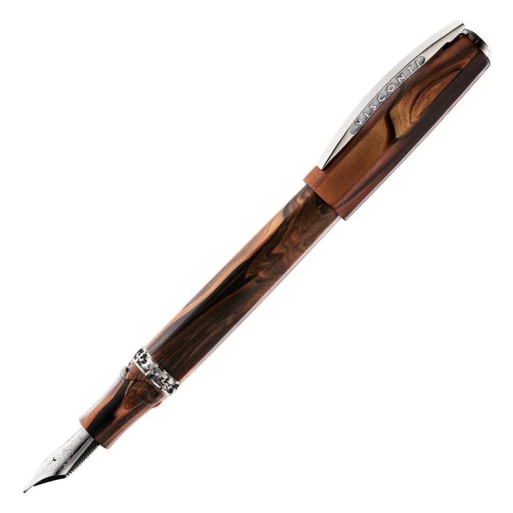 Visconti Fountain Pen - Medici Briarwood - Ruthenium Trims - Image 11