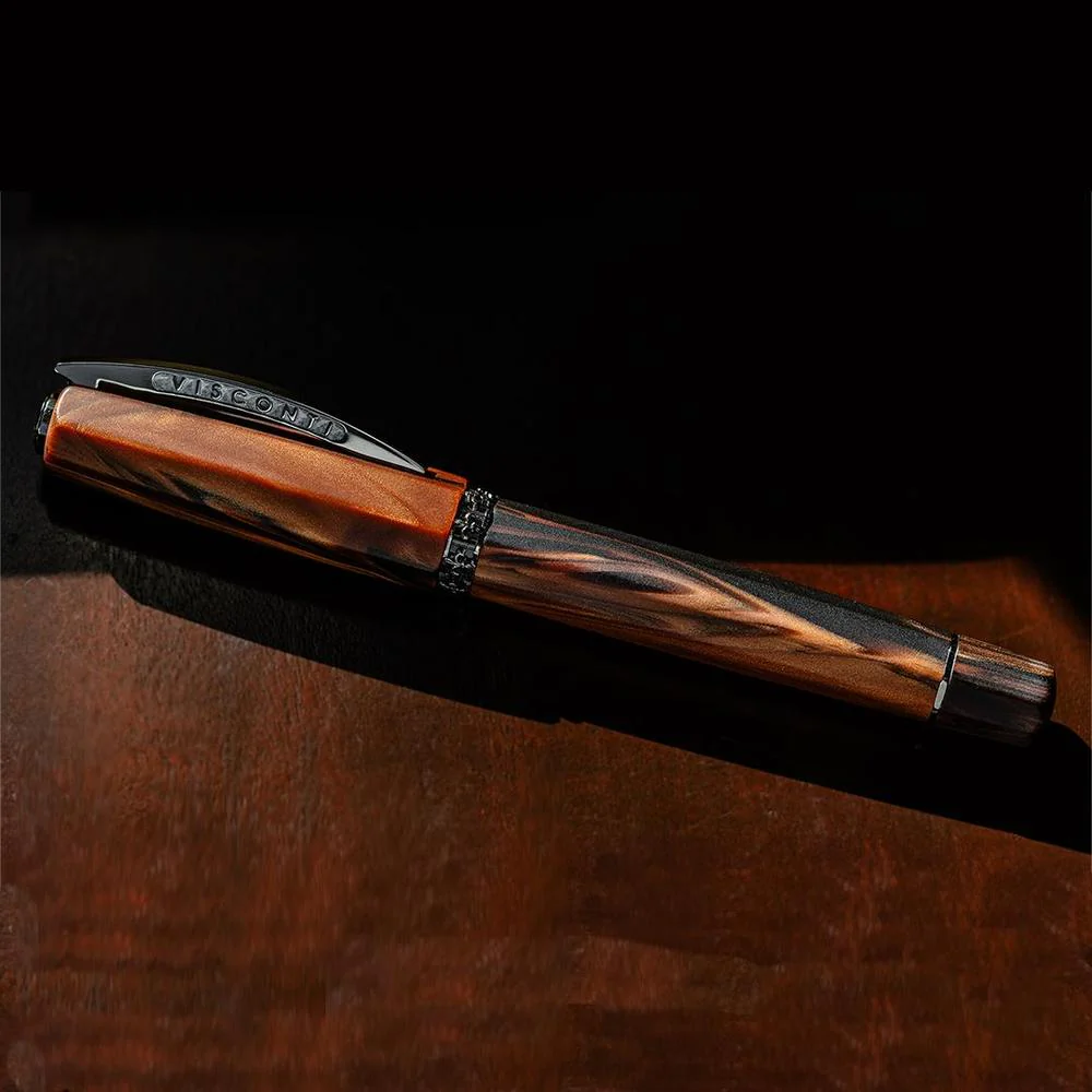 Visconti Fountain Pen - Medici Briarwood - Ruthenium Trims - Image 2