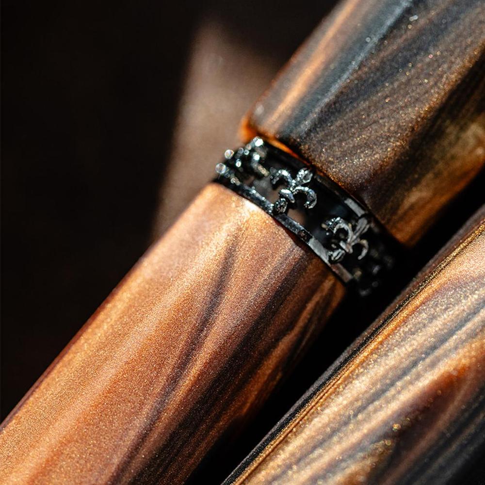 Visconti Fountain Pen - Medici Briarwood - Ruthenium Trims - Image 4