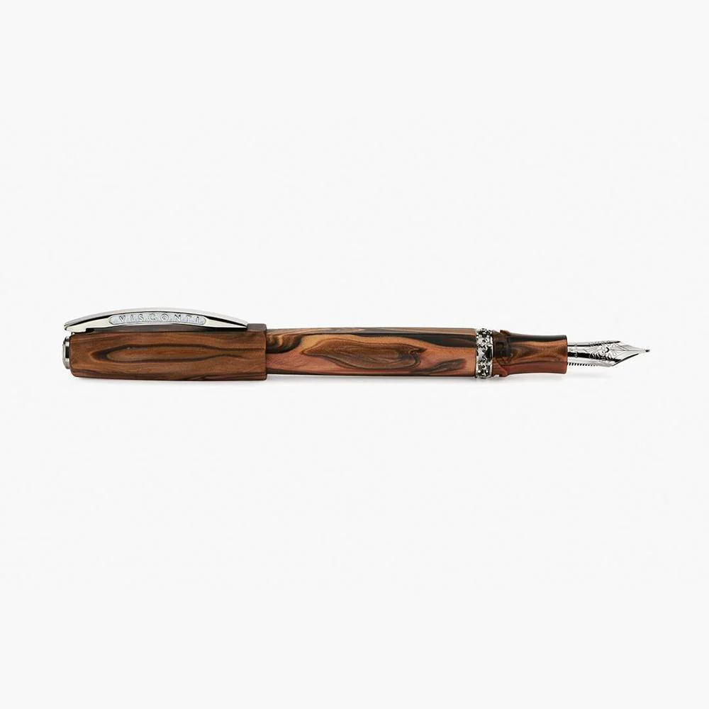 Visconti Fountain Pen - Medici Briarwood - Ruthenium Trims - Image 8