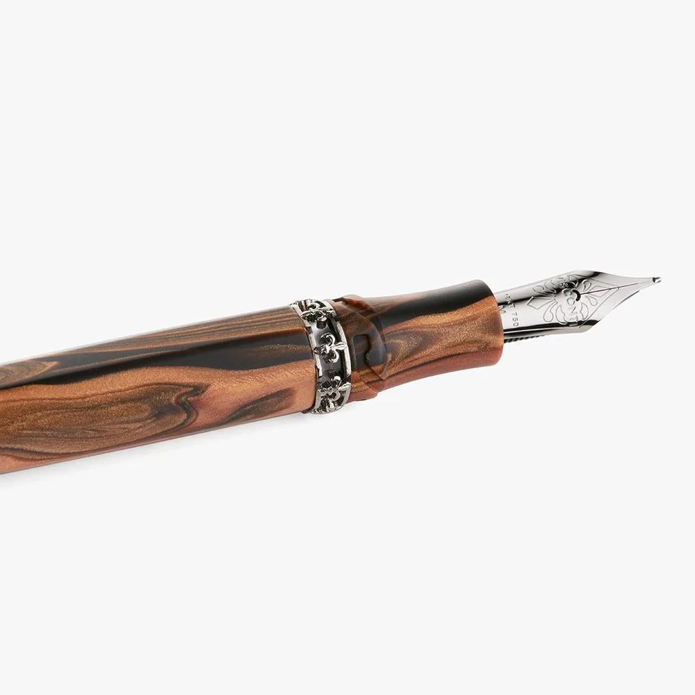 Visconti Fountain Pen - Medici Briarwood - Ruthenium Trims - Image 9