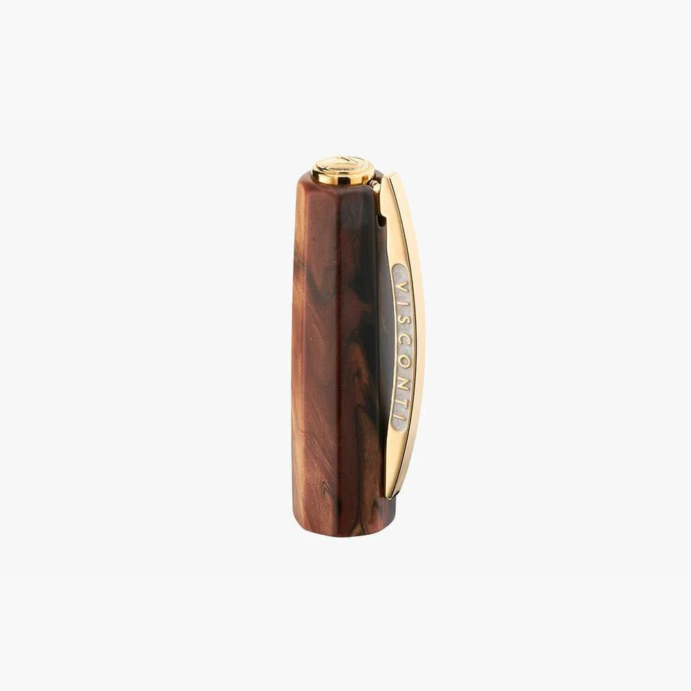 Visconti Fountain Pen - Medici Briarwood - Yellow Gold Trims - Image 14